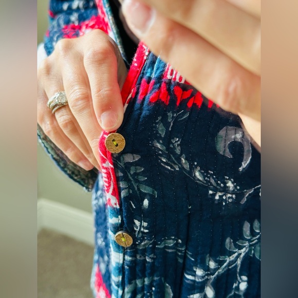 Vintage reversible green and red quilted jacket made in India 100% cotton - Picture 9 of 17